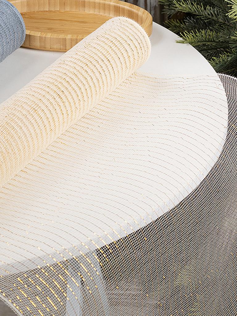 1PC Christmas Tree decoration gold PP yarn with Christmas decoration pendant Metal net/Christmas ribbon/gift wrapping ribbon