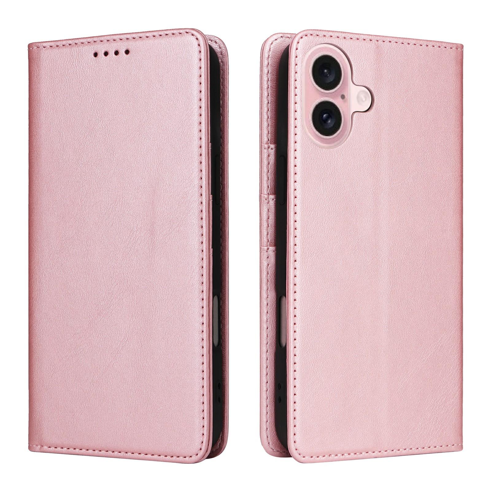 

For iPhone 17 Case RFID Blocking PU Leather Phone Wallet Cover Pink