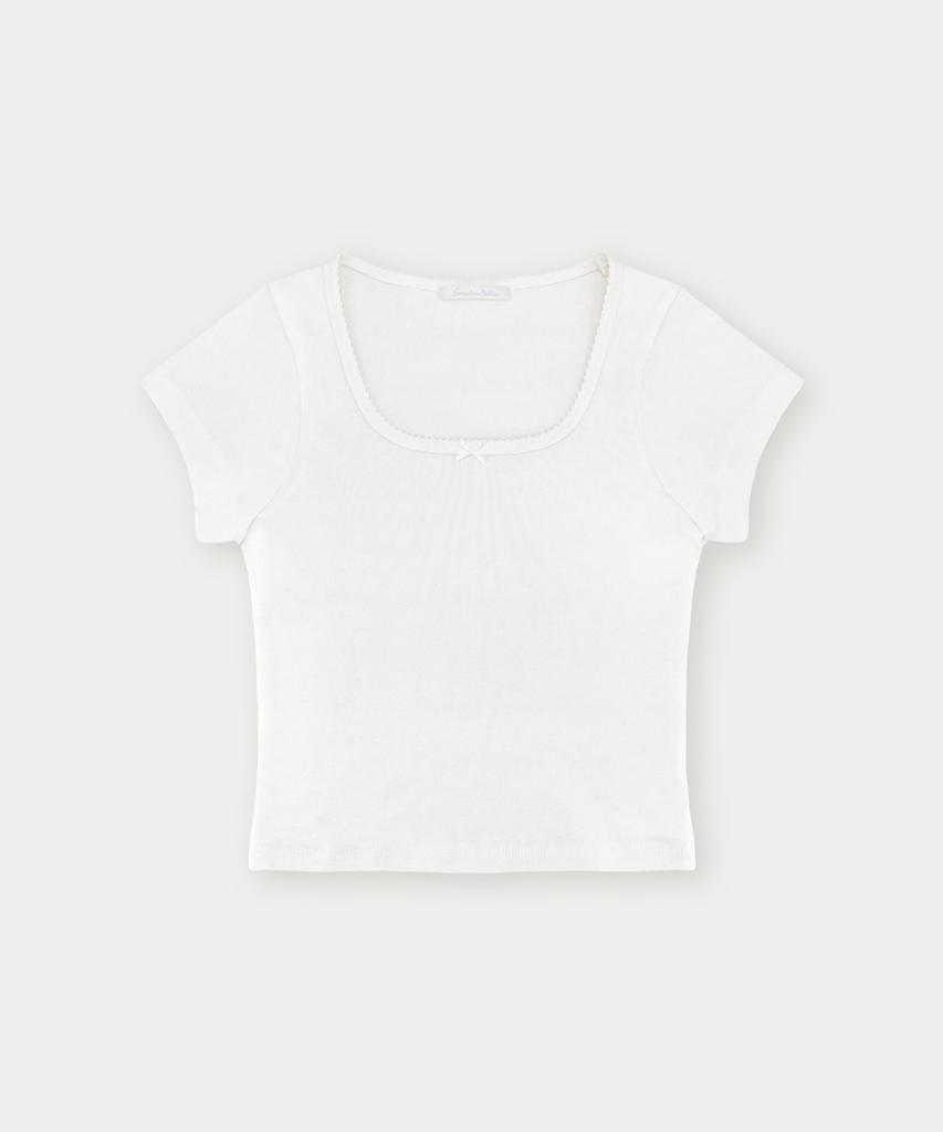 Sseomweeobeoteo Ribbon Square Top - Ivory