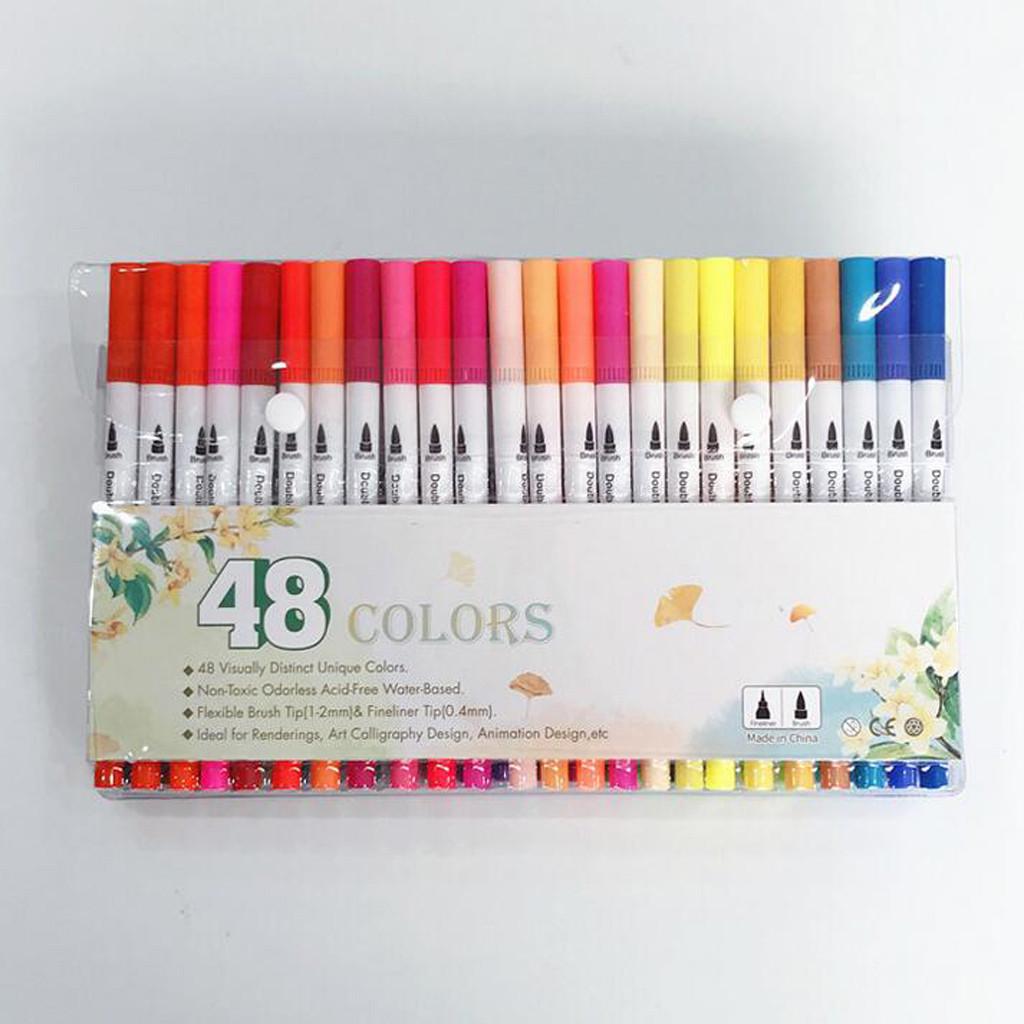 Buy Glasses 3ML 12/24/48/80/100 Colors Double Head Painted Watercolor ...