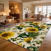 Tappeto Grande Stile Pastorale con Motivo Girasoli per Soggiorno Decorazione Piante Tappeti per Area Divano Casa Tappetino Soffice Lavabile per Giardino