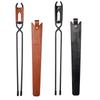 Verdickte Feuerschale mit Lederabdeckung Lagerfeuer Holzclip Hitzeschutz Langer Griff Feuerhaken Outdoor Camping BBQ Werkzeuge