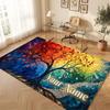 Nature Library Travel Theme Crystal Velvet Floor Rug Personalized Custom Name Text Warm Carpet Home Decoration