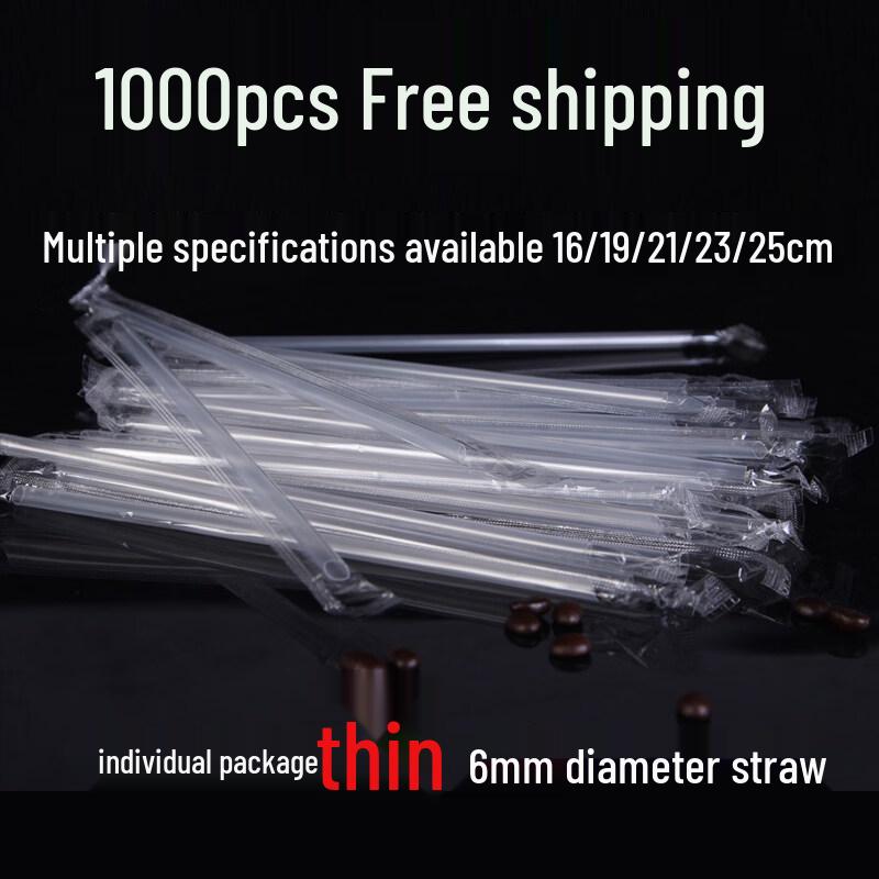 ZISIZ Clear Pointed Tip Disposable Drinking Straws