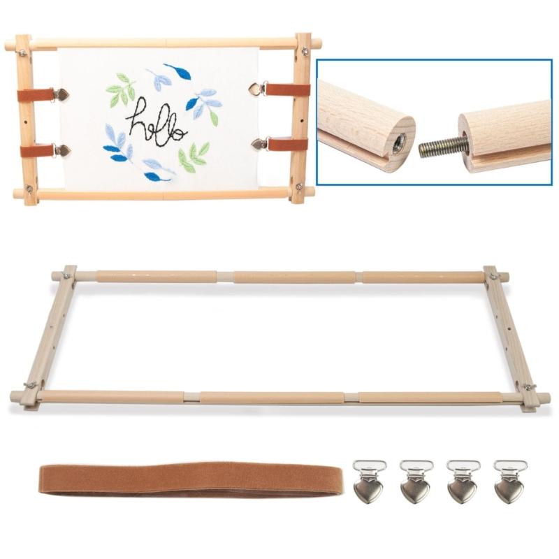 Needlepoint Embroidery Rack, Scroll Frames for Cross Stitches, Hard Wood Needlepoint Stretcher Frame Quilting Hoop Stand