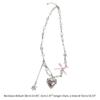 Vintage Goth Bowknot Heart Pendant Choker Clavicle Chain Necklace For Women Girl Punk Collar Aesthetic Y2K Jewelry Gift