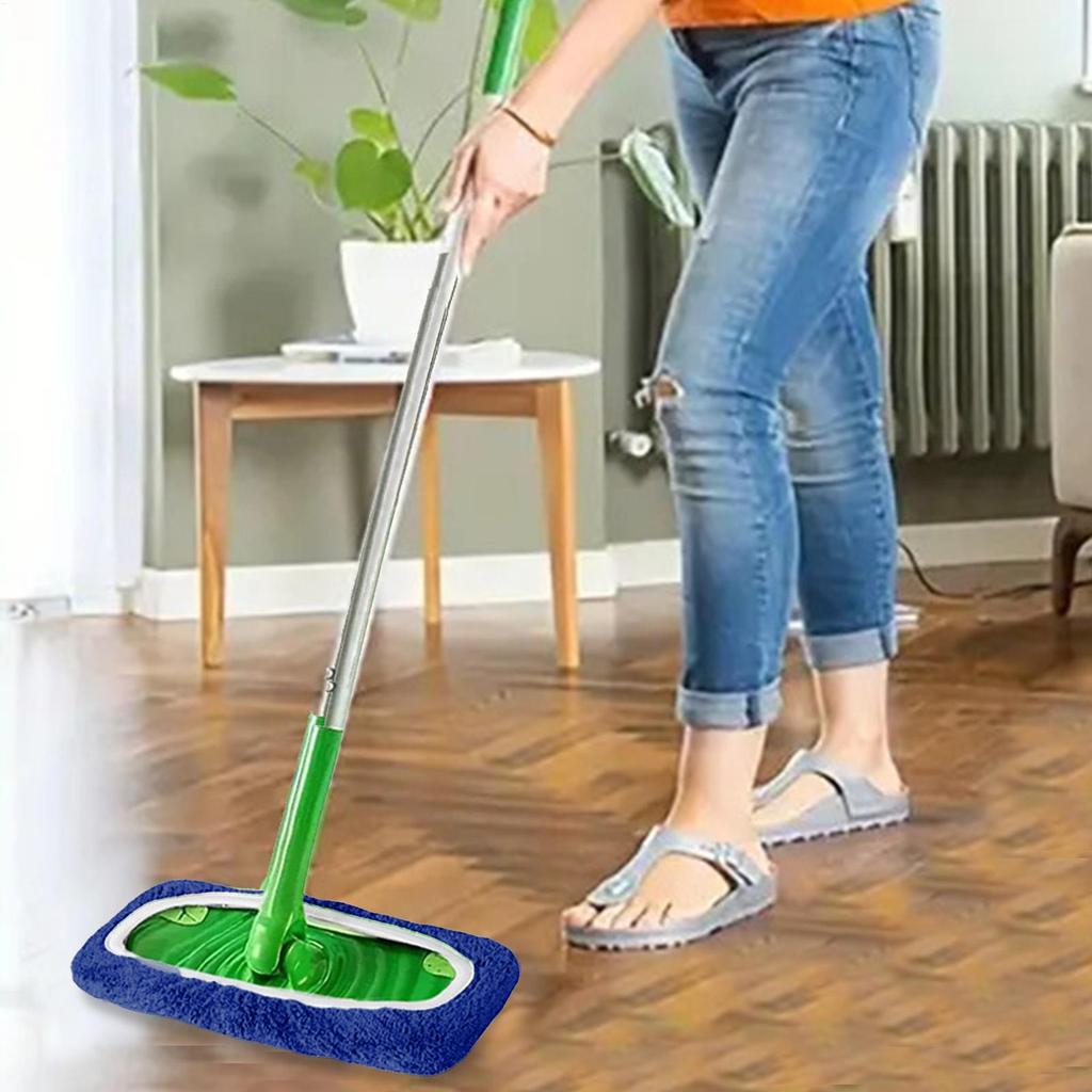 Microfiber Mop Cloth Absorbent Sponge Replacement Reusable Suitable for Flat Mop Household Accessories Green Bathroom