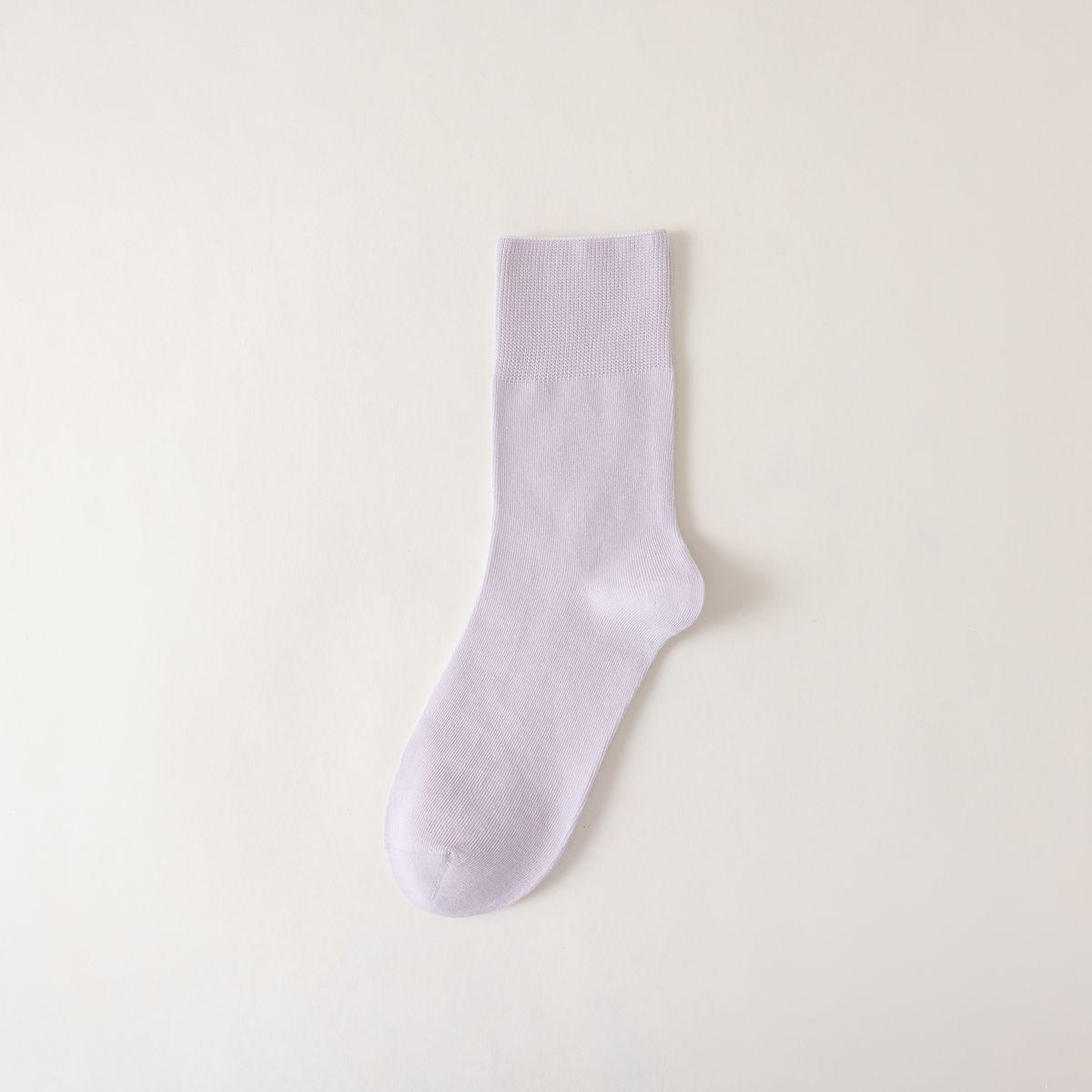 

«Женские хлопковые носки средней длины в японском стиле — весна/лето, мягкие и легкие, однотонные» One Size