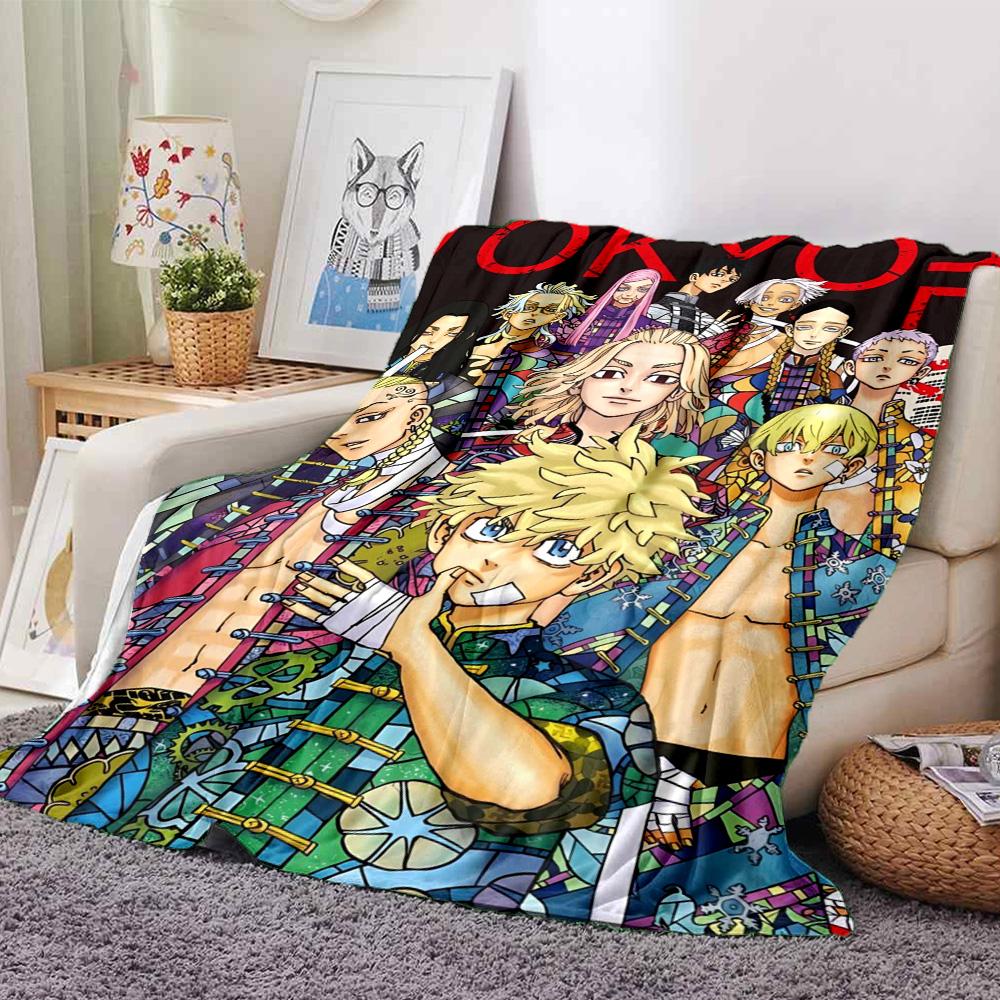 TOKYO REVENGERS Print Flannel Blanket High Quality Warm Comfortable Cover for All Seasons Perfect for Gifts Home Decor