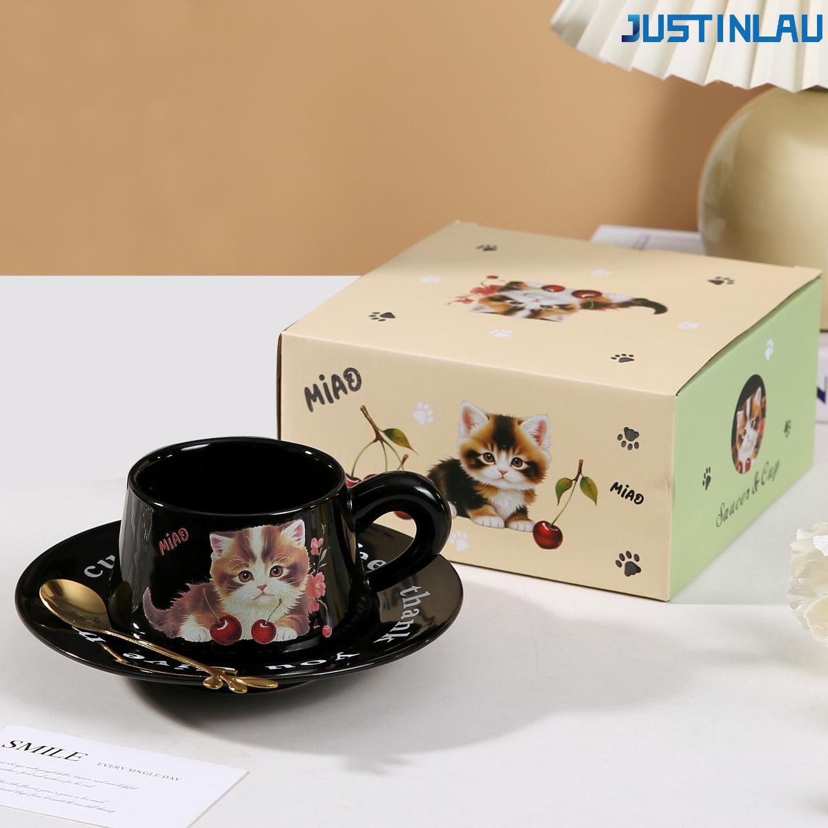 Cartoon Ceramic Coffee Cups with Straws and Mugs Couple s Art Ceramic Mug Household Milk Tea Coffee and Juice Cups 250ML