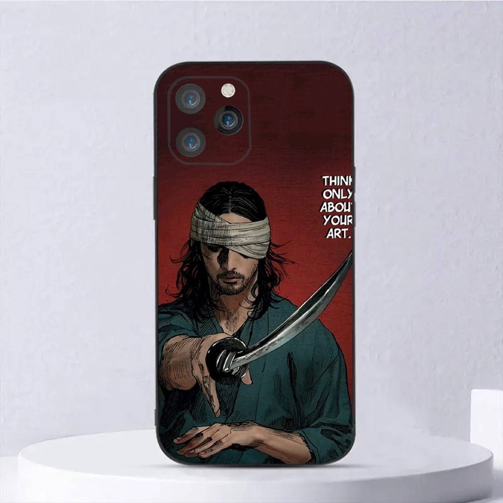 V-Vagabond Manga Phone Case For iPhone 16,15,14,13,12,11,Plus,Pro Max,XS,X,E,SE,Mini Soft Silicone Black Cover