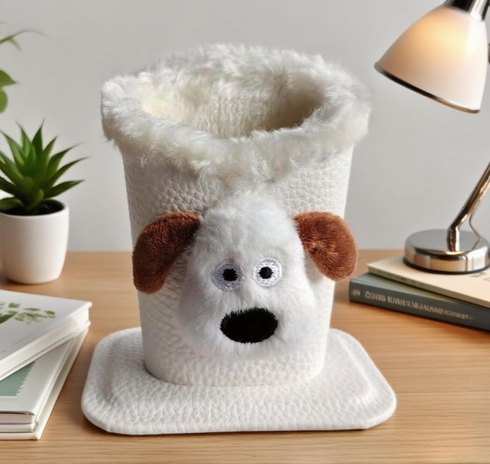 

- Плюшевый держатель для очков Очаровательный мультяшный держатель для очков и ручек Настольное хранилище Стойка для хранения очков One Size белый