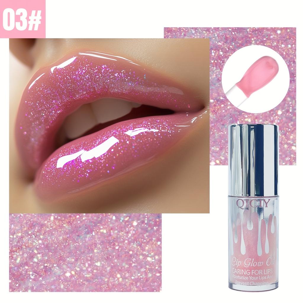 Pearlescent Color-Changing Lip Gloss,Natural Shining EffectLong-Lasting Moisturizing and Hydrating Lip Plumping Mirror Lip Glaze