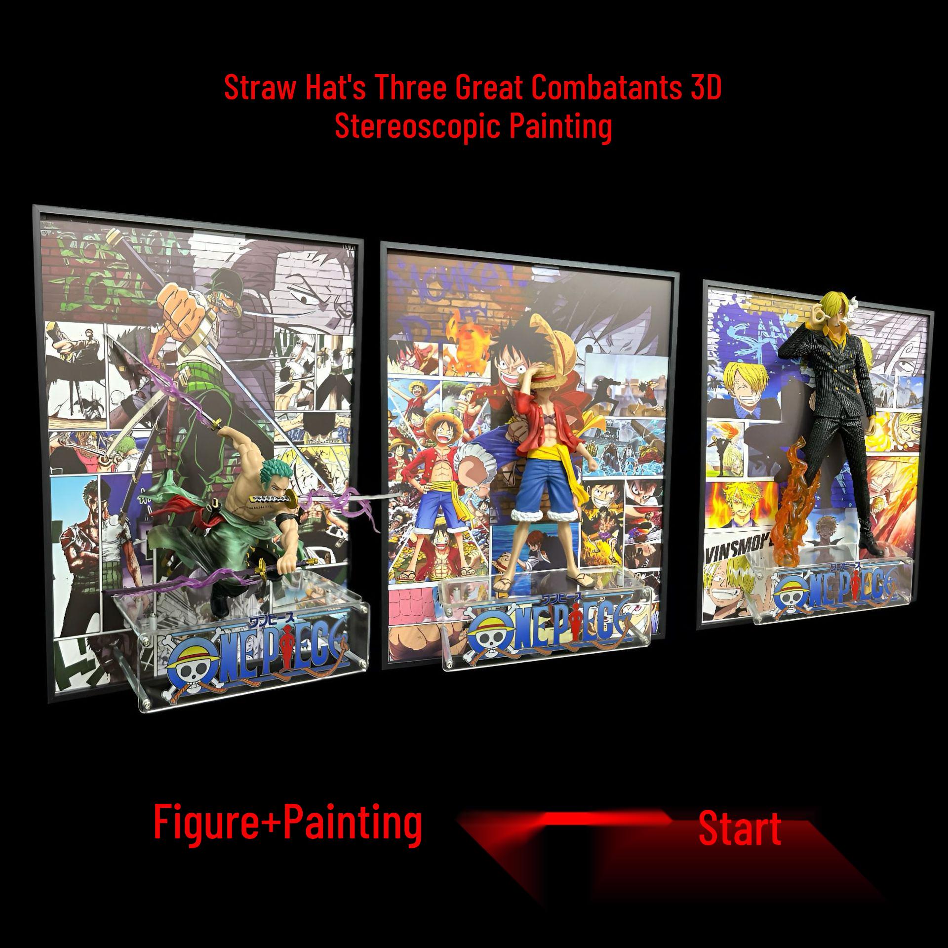 

One Piece 3D Model Figures: Luffy, Zoro, Sanji - Straw Hat Combatants