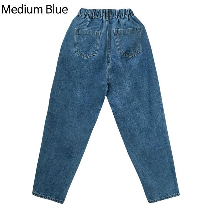 [Korean Fashion] Women's Baggy Elastic Waist Jeans