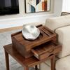 Wooden Phone Holder and Tablet Stand Set Including Accessory Storage Drawer and Detachable Ashtray for Home Office
