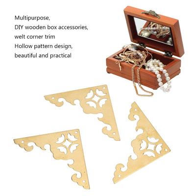 10pcs Hollow Antique Decorative Box Corner Retro 5.5cm Corner Protector Brass Metal Corner Protector Furniture Hardware