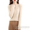 Women's Pure Wool Round Neck Sweater - Autumn/Winter 2026 Hollow Out Design Cashmere Knit Base Layer Shirt
