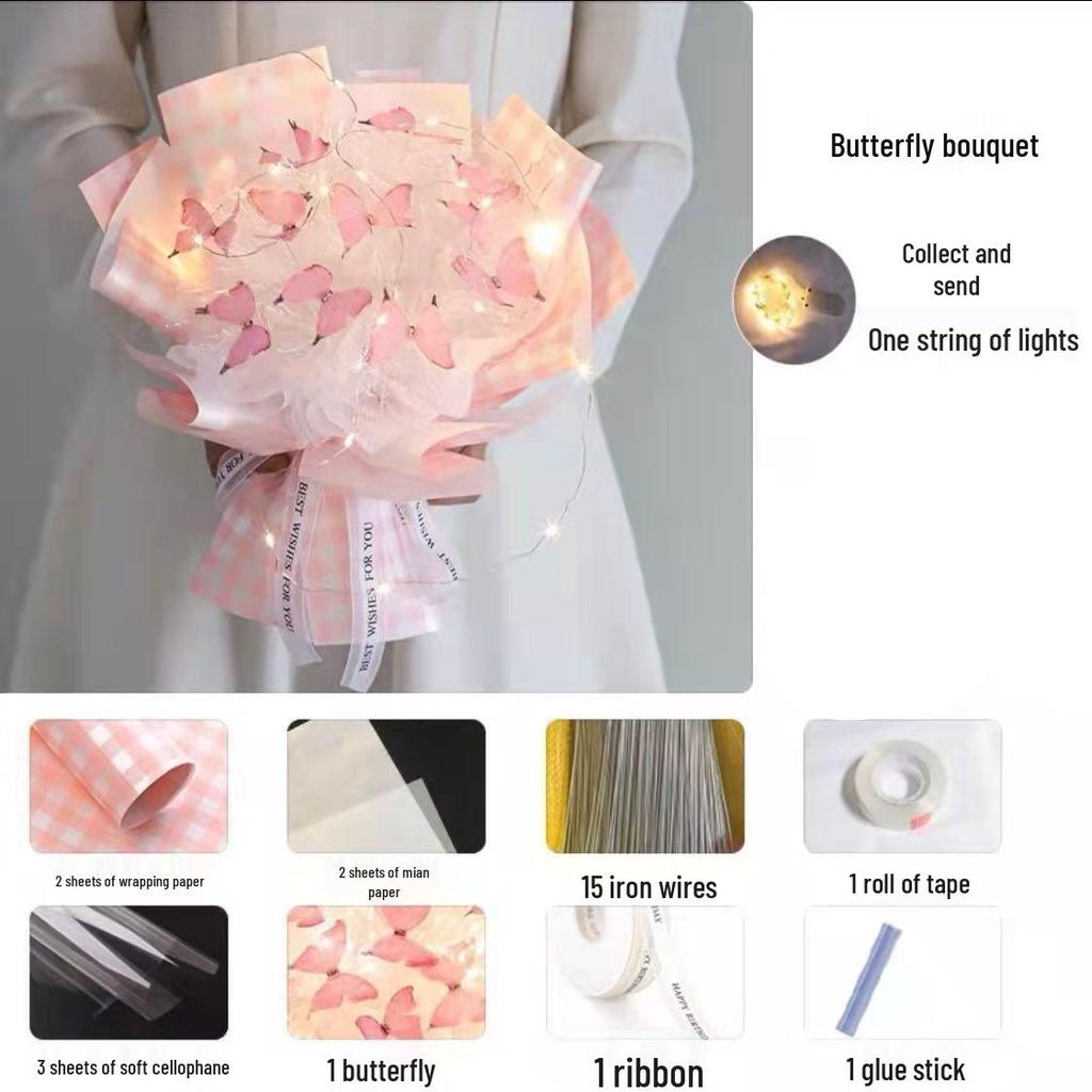 Valentine's Day DIY Simulation Butterfly Bouquet Kit - Handmade Gift with High-End Feel