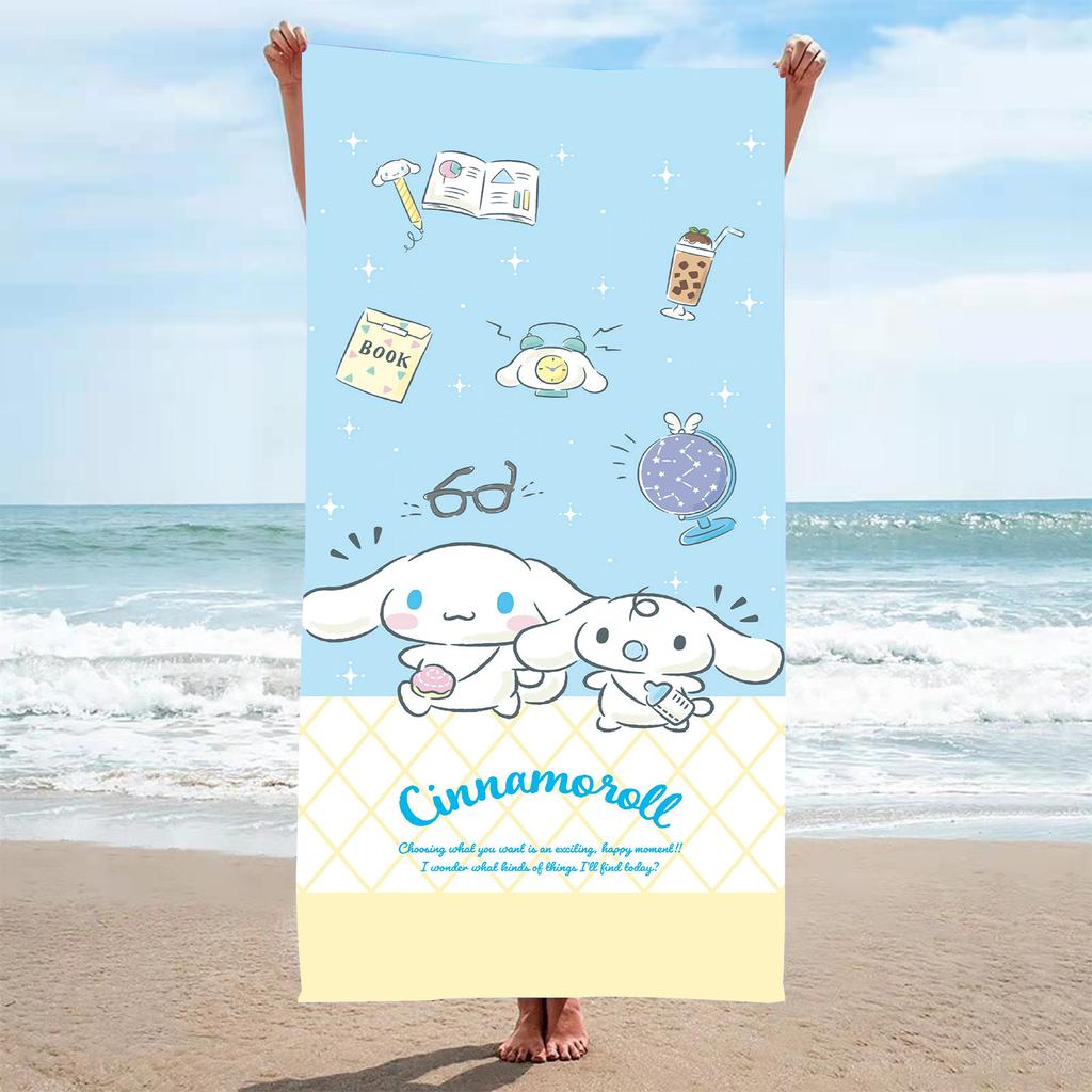 Microfiber Beach Towel, Cartoon Animation Digital Printing Square Bath Towel, Shawl