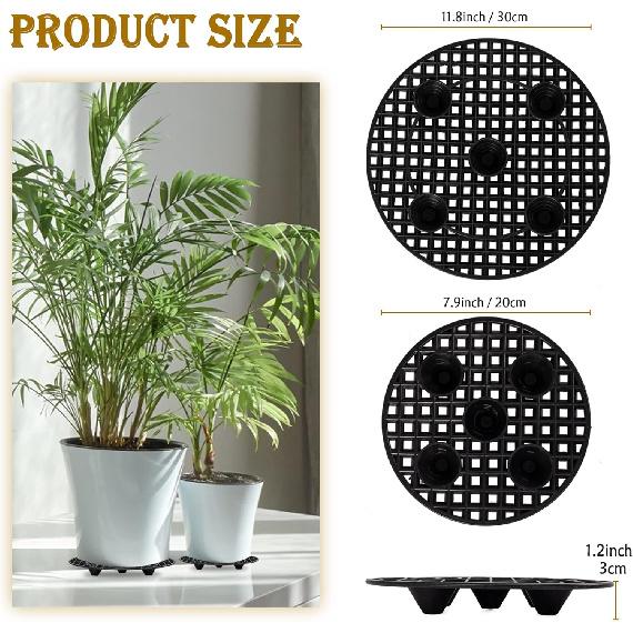 8Pcs Plant Stand Indoor Outdoor, Plant Level Pot Elevator- 2 Size Plant Riser Holder Plastic Floor Protector Plant Trivet, Heavy Planter Holder for