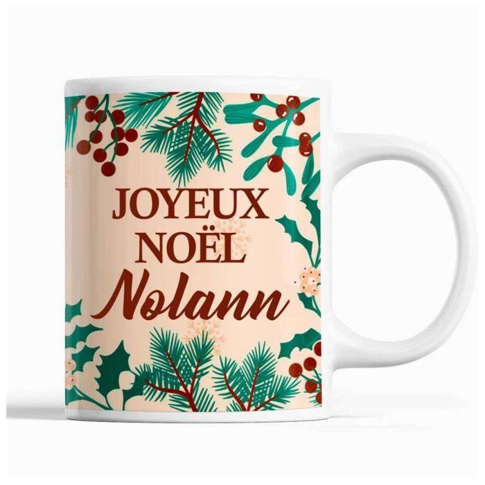 Mug - Noël Nolann Beige - Imprimé Recto/Verso - Résistant Lave-Vaisselle - Contenance 325 ml