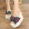 Slippers Women's Summer 2025 New Versatile Outer Wear 13cm Thick Bottom Flower One-word Drag Korean Version Slope Heel Muffin Cool Slippers
