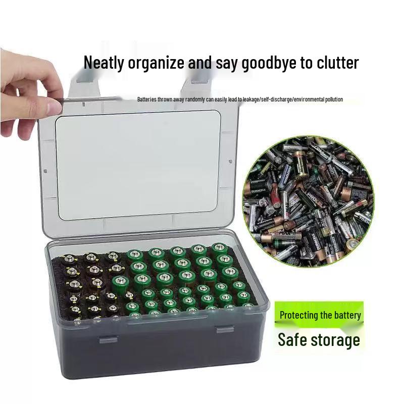 Kompakte Akku-Aufbewahrungsbox: Fasst 24 AA- und 30 AAA-Batterien, Schutzgröße 5/7