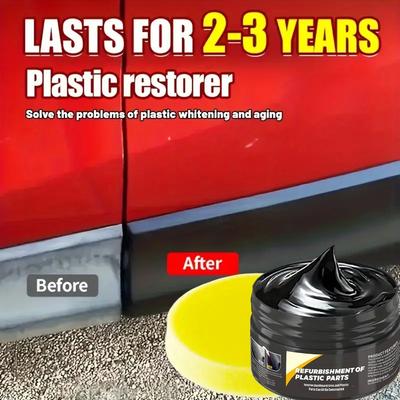 Automotive Plastic Repair Agent-interior and Exterior Plastic Polishing Wax, Scratch Repair Anti-aging Cream, Suitable for Tires