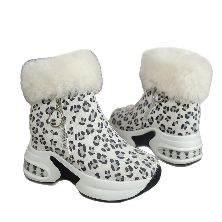 Thick-soled Shoes, Women's Ankle Boots, Plus-size Fashion Boots, Side Zipper Fleece Boots