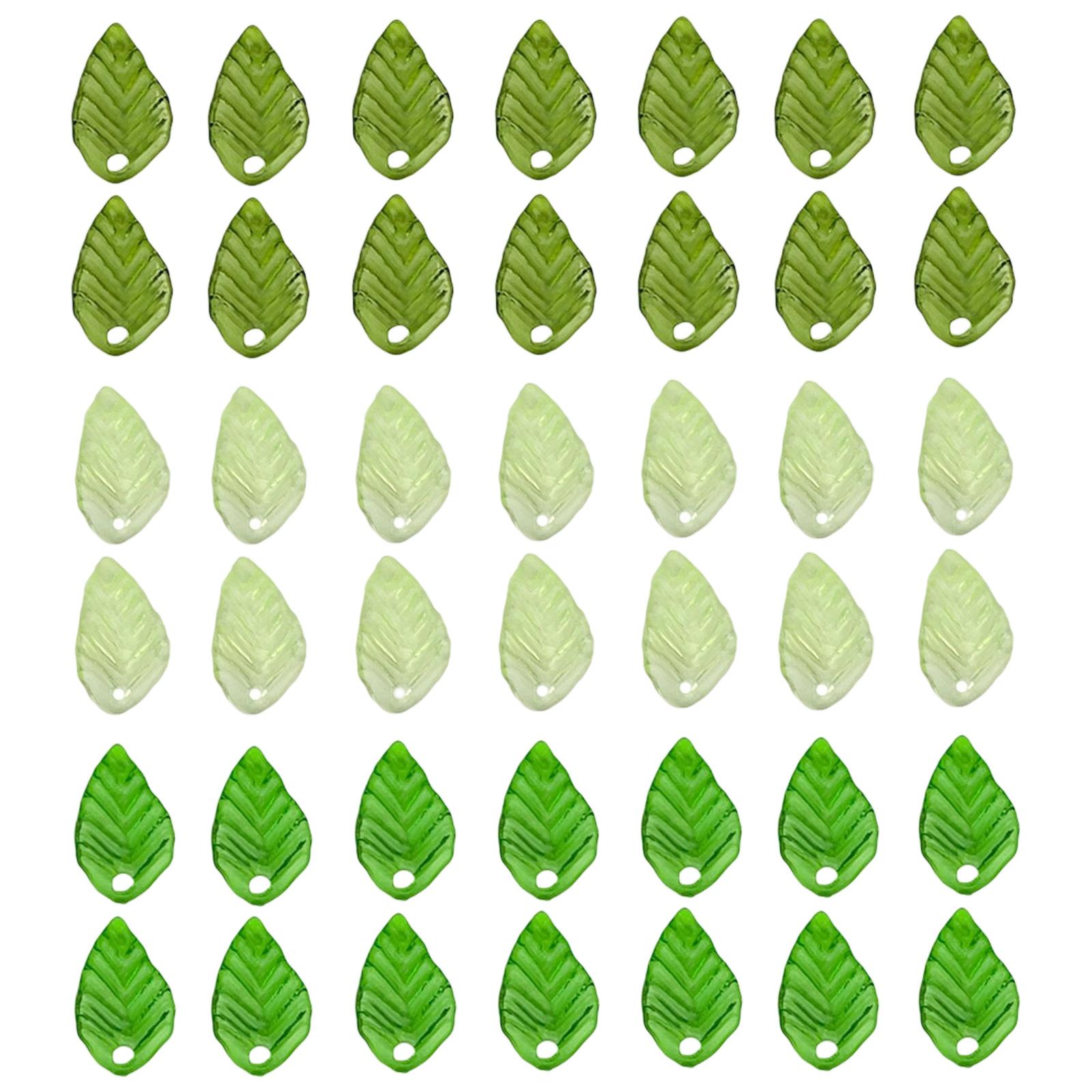 

40/50/60 шт. Деликатные прозрачные зеленые акриловые подвески-листья с отверстиями, различные стили для DIY ювелирных изделий, аксессуары для рукоделия E