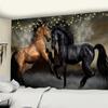 Galloping Horse Tapestry Wall Hanging Bohemian Dark Psychedelic Pattern Hippie Carpet Bedroom Art Home Decor