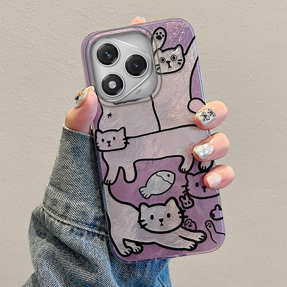 Multi Colored Line Cat Phone Cases Phone Case for Honor 400 200 Pro Magic 7 5 Lite X9a X9c X8b X8a X8c Shell Silicone Back Cover