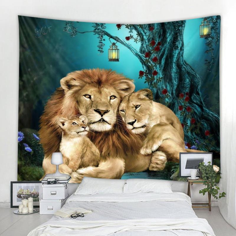Lion Tapestry Yoga Buddha Decoration Tapestry Witchcraft Wall Decoration Tapestry Nordic Wall Background Tapestry