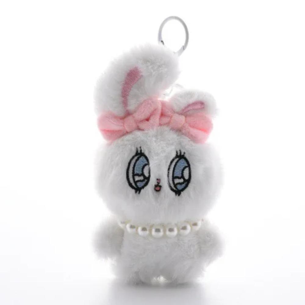 13cm Kawaii Big Eyes Rabbit Plush Toy Sweetheart Bowknot Keychain Lovely Backpack Purse Bag Handbag Stuffed Pendant Gift