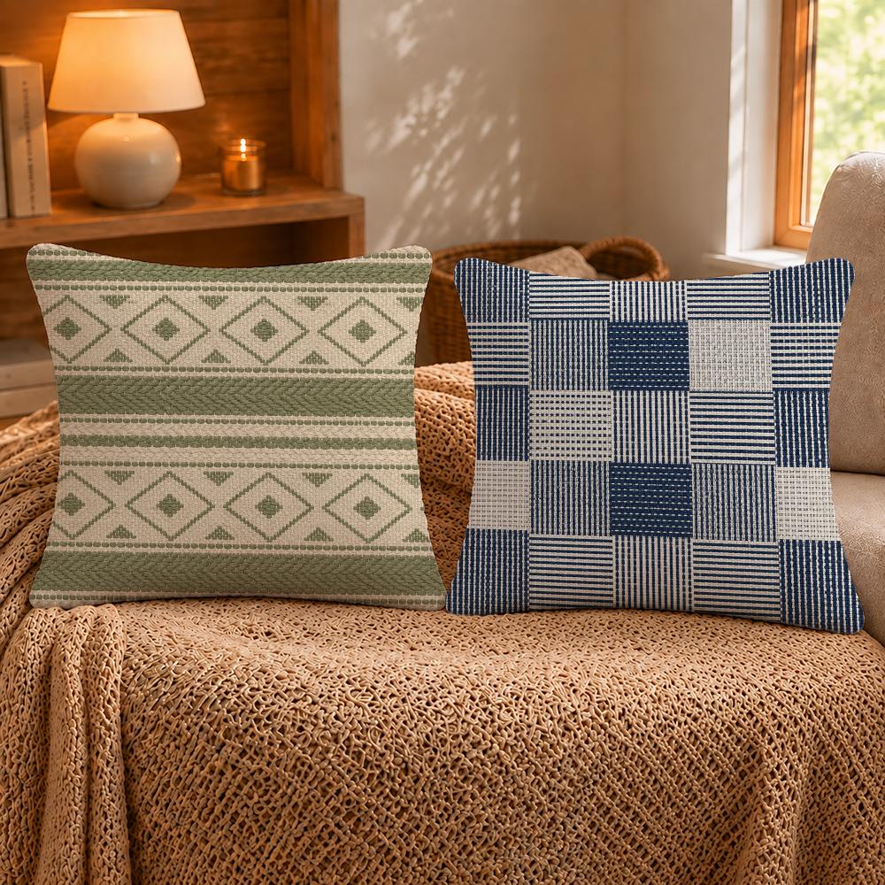 Pattern Weaving Cushion Cover Short-Plush Cushion Cover Pillowcase — Suitable For Sofas Bedrooms And Home Decor