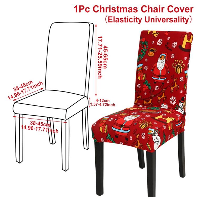 

Christmas Decorative Chair Cover Stretchable Washable Chair Back Cover for Home New Year Table Christmas Decoration Xmas Gift