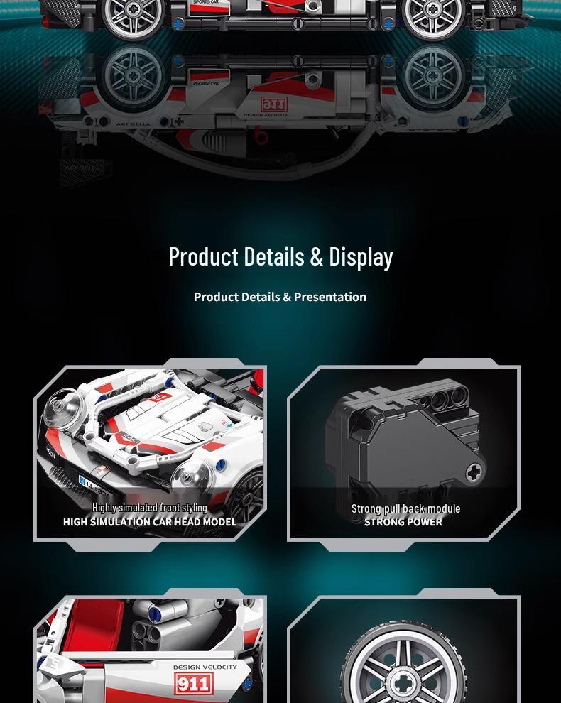 Pull-Back Technology Car Compatible with Lego: Lele Brothers 9055 Educational Assembly Toy for Kids