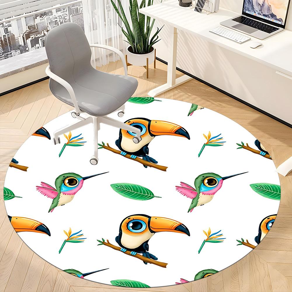 1pc Toucan Pattern Chair Carpet for Office, , Non-slip Carpet, Very Suitable for Offices, farmhouses,Outdoor Carpet Yy251120041