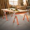 Saw Horses, 2 Pack Folding Work Horses, 816.5 Kg Load Capacity Sawhorse with Heavy Duty Legs, Adjustable Height Saw Horse with Non-Slip Foot Pads, for