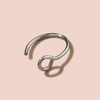 Personalisierter Punk Stahlfarbe Edelstahl Offener Ring U-förmiger Nasenschmuck Nasenring Nasenstecker Piercingschmuck