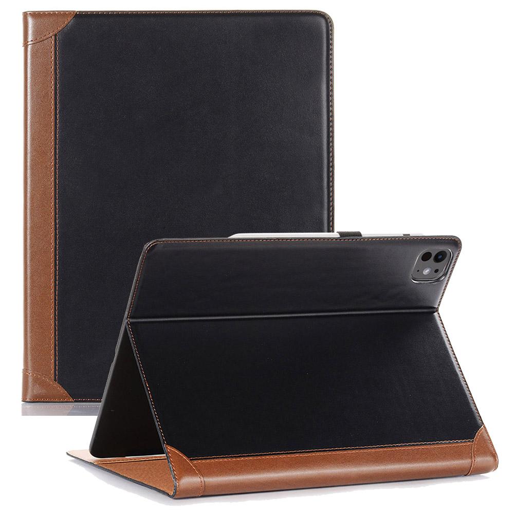 For iPad Pro 11 (2024) Case Leather Folio Book Stand Tablet Cover with Auto Sleep/Wake