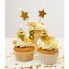 Paper dreams bougies de gâteau 8 ans cire/bois or 5 pcs
