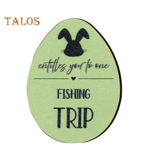 30/60Pcs Wooden Easter Egg Tokens Set with Gift Bag 30 Different Engraved Sayings Easter Bunny Basket Stuffer Reusable Positive Rewards Easter Party