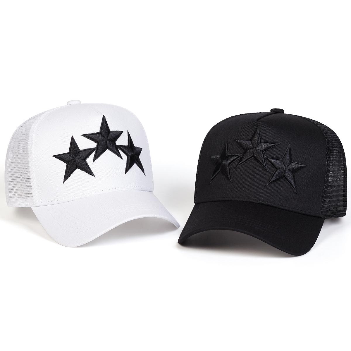 Yiran Bag Women's Unisex Pentagram Embroidery Baseball Net Caps Spring And Summer Outdoor Adjustable Casual Hats Sunscreen Hat Sports Cap