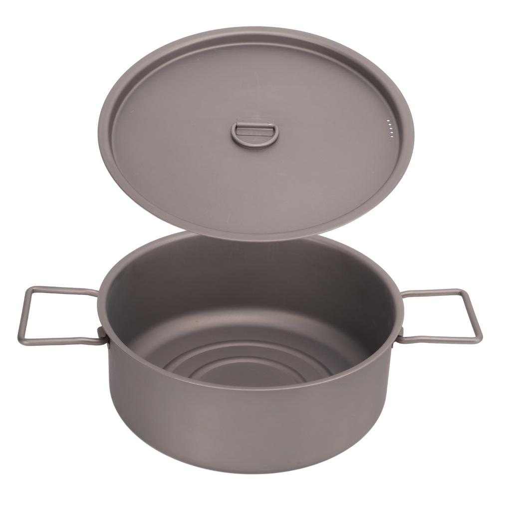 Titanium Pot 3‑5 People Portable Cooking Pot with Foldable Handles for Outdoor Camping Hiking