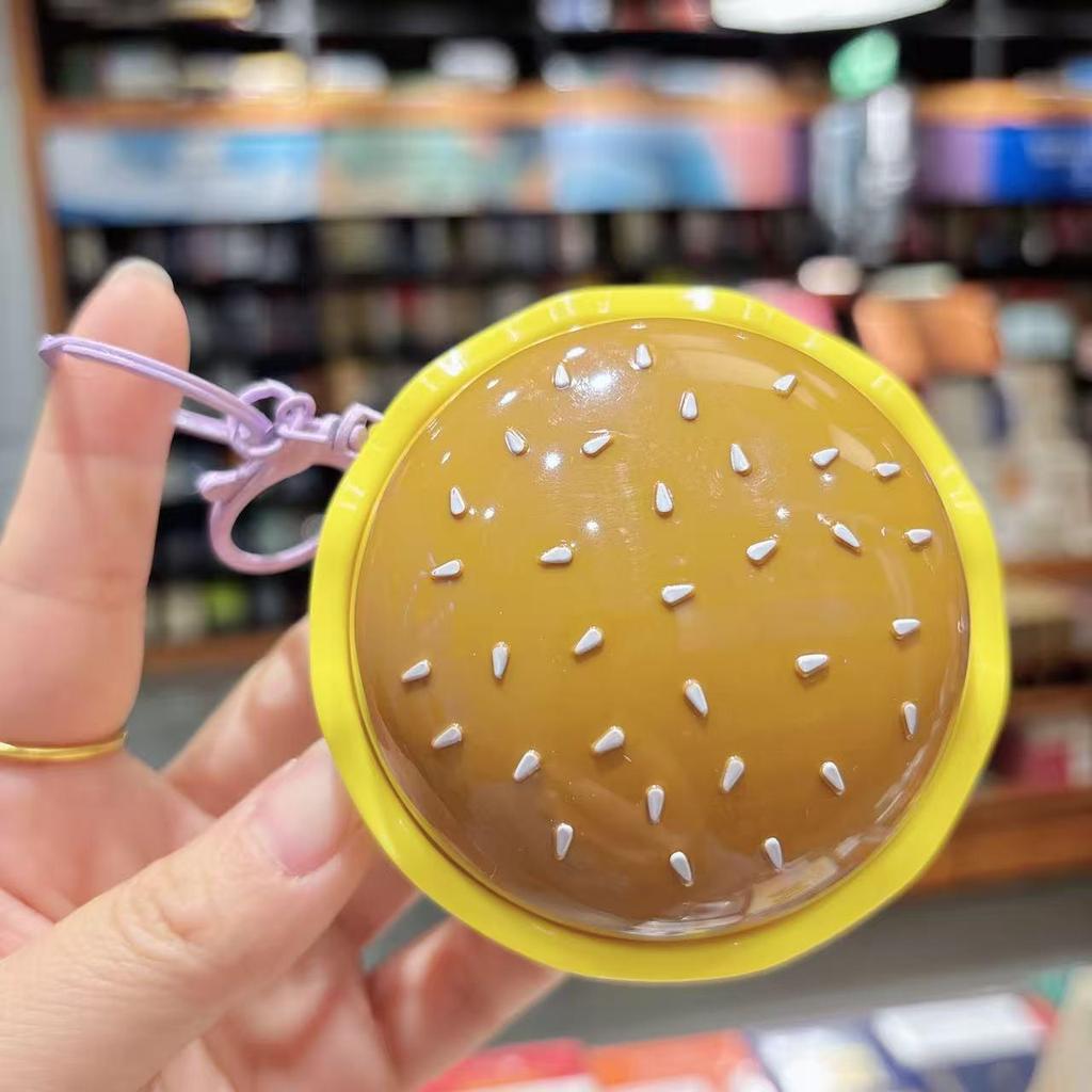 Cross-Border Decompression Burger Keychain - Fun Toy for Kids' Bags & Car Keys