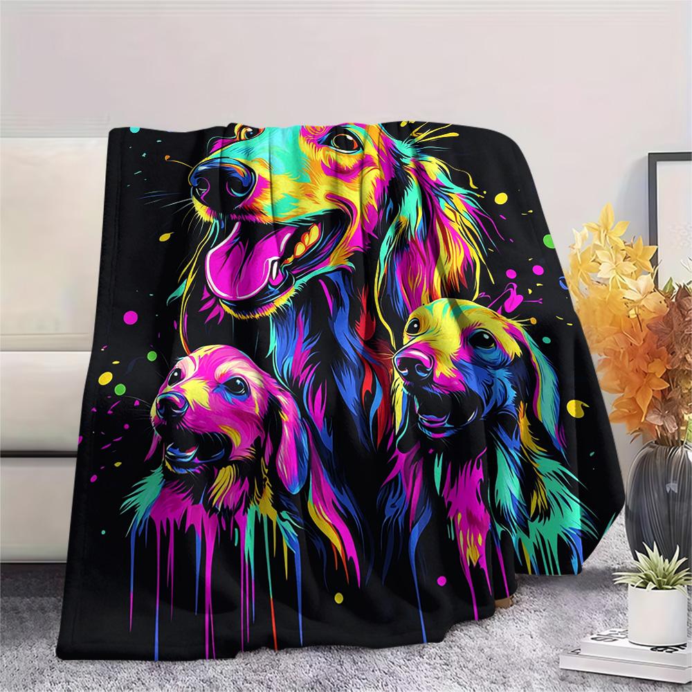 Flaneldecke mit Hundemuster, Hohe Qualität, Bequem für alle Jahreszeiten, Heimdekoration, Wärme und Komfort, Perfekt für Weihnachtsgeschenke