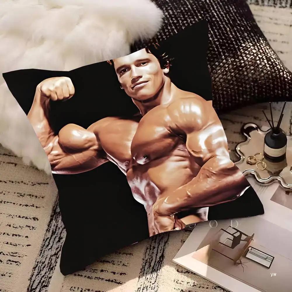 Arnold Schwarzenegger Bodybuilding Muscle Man Fitness Square Pillow Bedroom Sofa Leisure Comfort Cushion Home Decoration