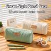 Double Zipper Pencil Bag Waterproof Pencil Pouch New Pen Bag  Stationery Supplies